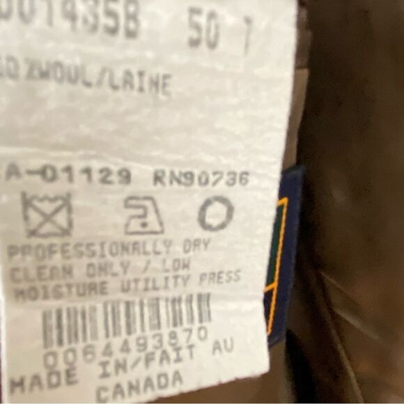 Chaps Ralph Lauren Suit Jacket Tan Wool Window Pane Plaid Men’s Size 50R - Picture 10 of 16